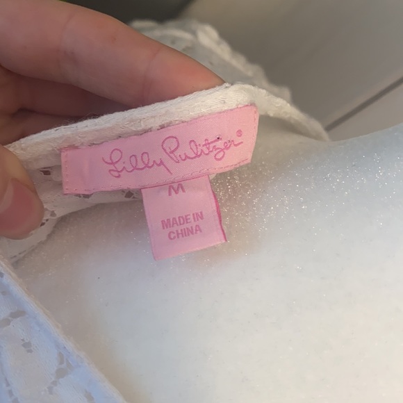 Lilly Pulitzer white lace shirt - size m - Picture 5 of 7